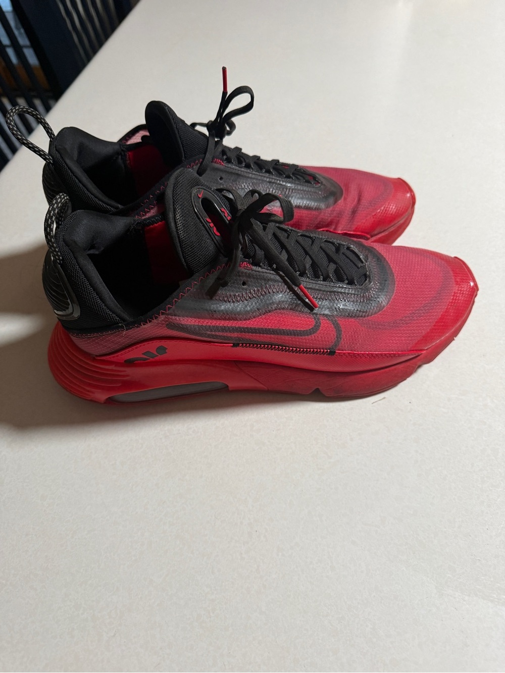 Nike Men’s Red and Black Athletic Shoes with Swoosh